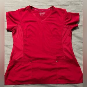 Healing Hands Red Scrubs Top